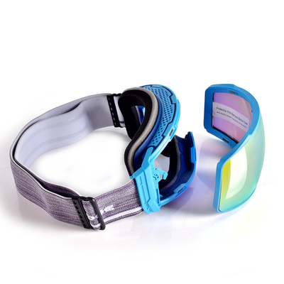 Helmet Design Snow Ski Goggles With Anti Scratch Magnetic Lens