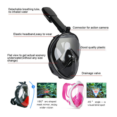 Adult Swimming Scuba Diving 180 Degree Snorkel Full Face Free Breathing